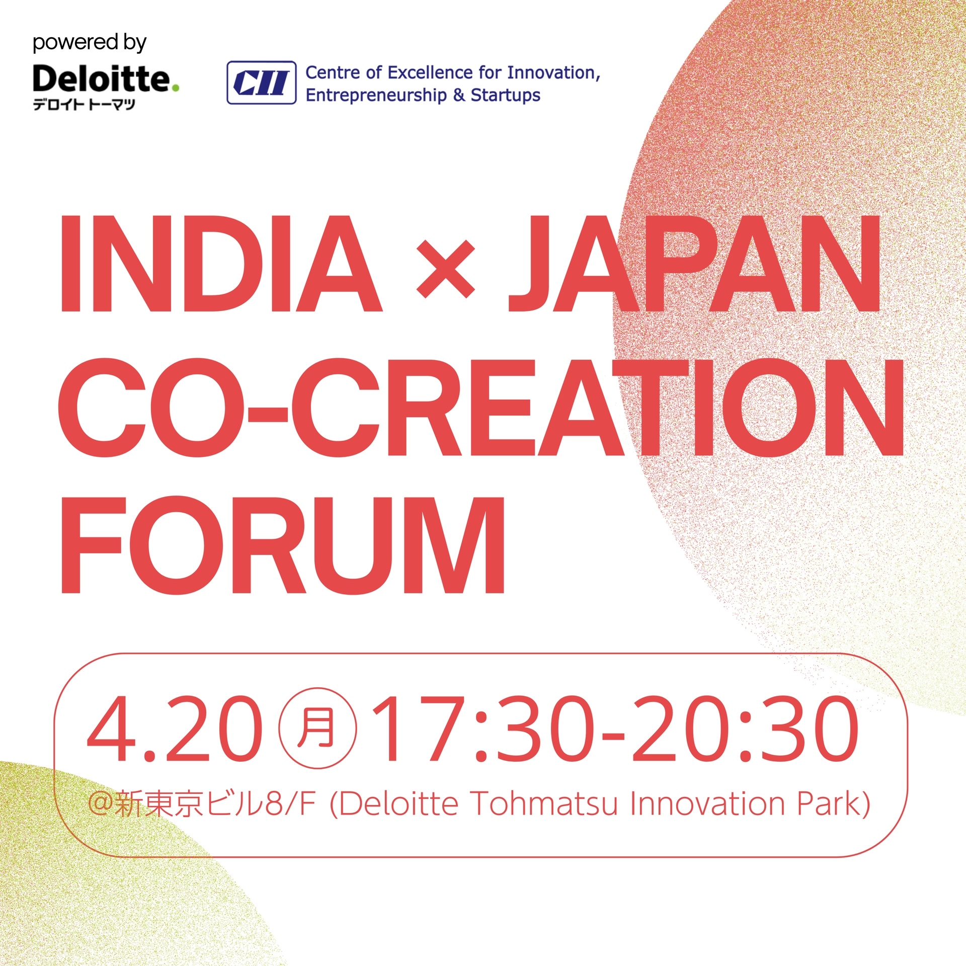 India x Japan Co-creation Forum|Morning Pitch India x CII Collaboration Event