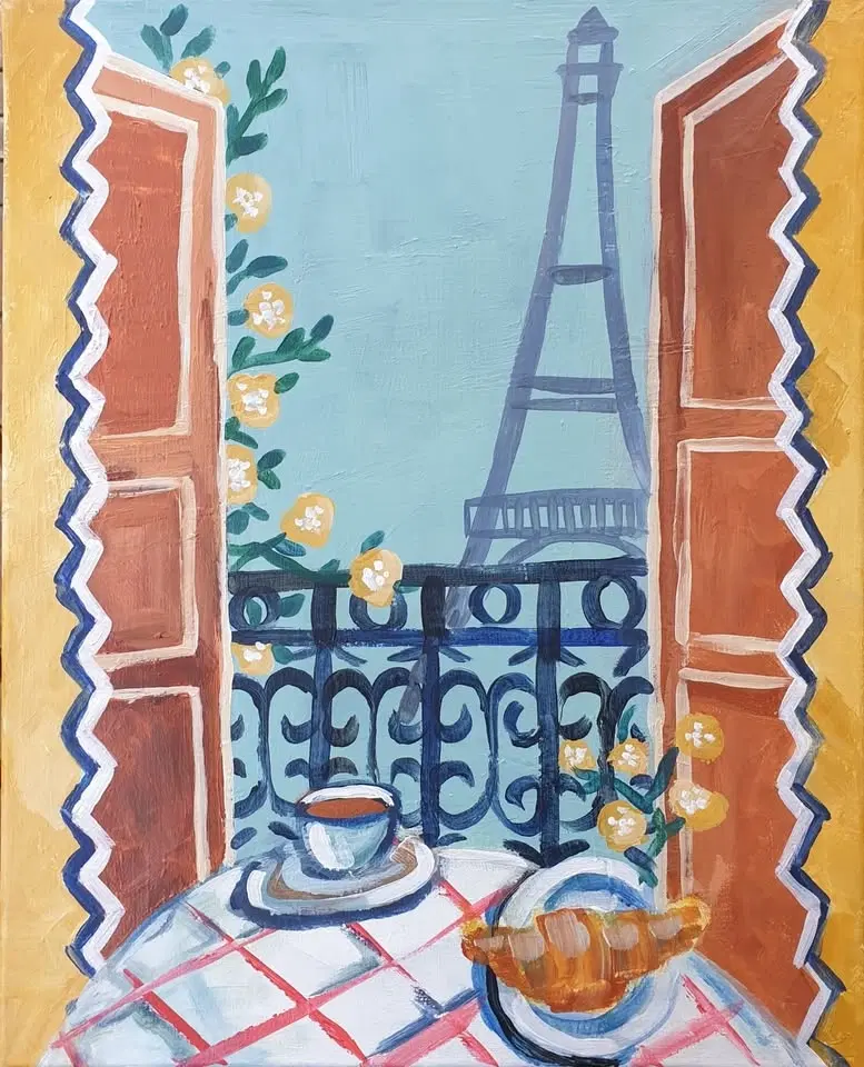 Sip and Create: A Parisian Breakfast Painting Event