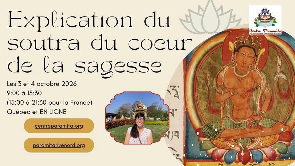 Explication du soutra du coeur (Prajnaparamita) - QUÉBEC et EN LIGNE