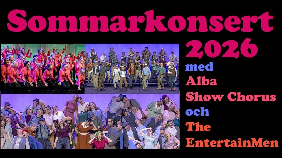 Sommarkonsert den 14 juni 2026 med Alba Show Chours, The EntertainMen och Stockholm United