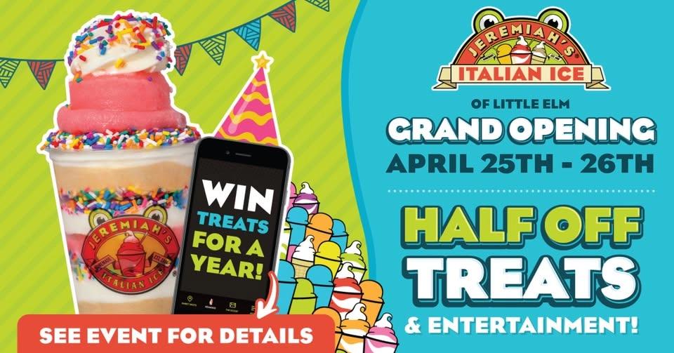 Jeremiah's Ice of Little Elm GRAND OPENING CELEBRATION!