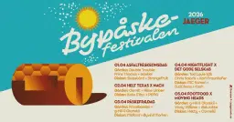 ByPåskeFestivalen 2026: Midland + Finnebassen + Aline Umber + Skatebård + Kate Miao +++