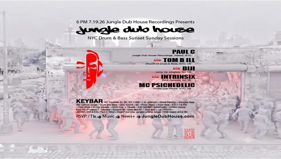 JUNGLE DUB HOUSE: NYC Drum and Bass Sunset Sundays: World Cup Final + Sound 3PM Free