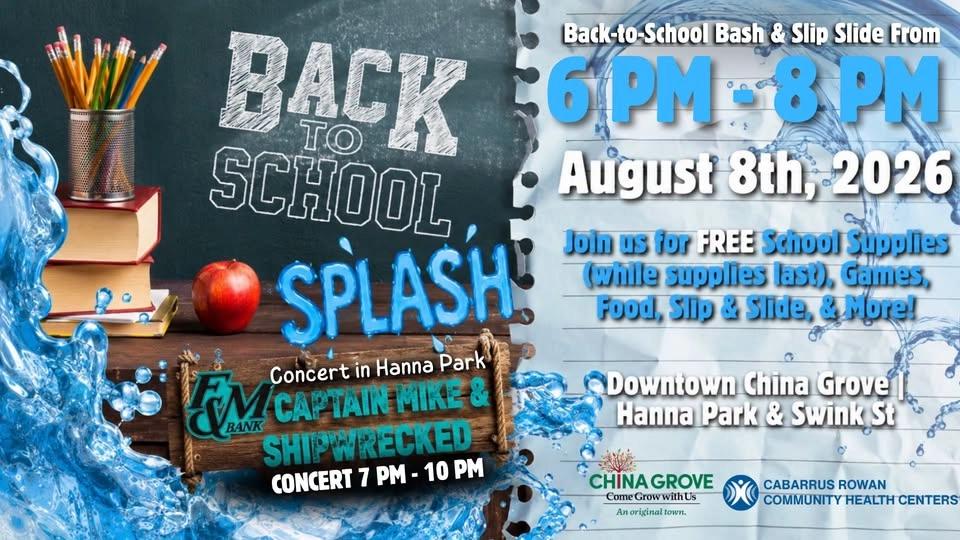 F&M Bank Concert Series (Captain Mike & Shipwrecked) AND Back to School SPLASH!