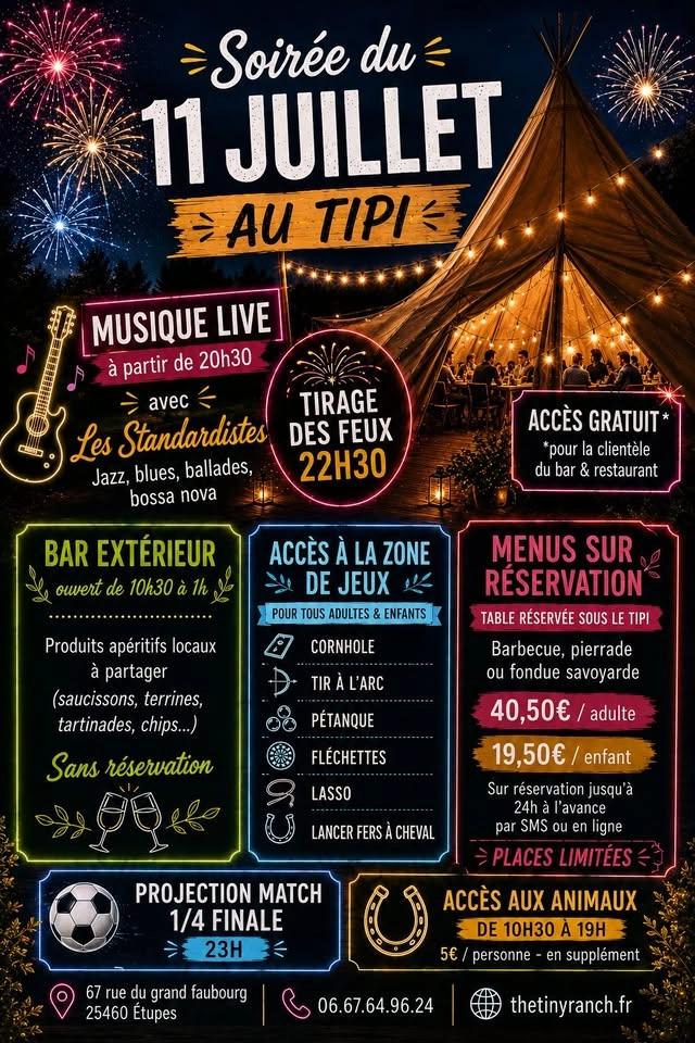 🎆🎶 Feux d'artifices - 11 Juillet Au Tipi Etupes 🎆🎶