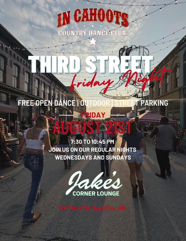 In Cahoots 3rd Street Friday Night at Jakeβs Corner Lounge 21AUG26
