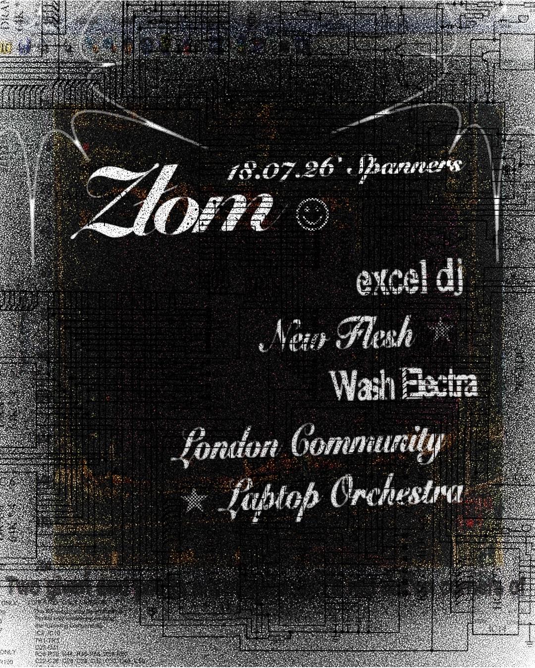 Złom with excel dj, new flesh, Wash Electra, london community laptop orchestra