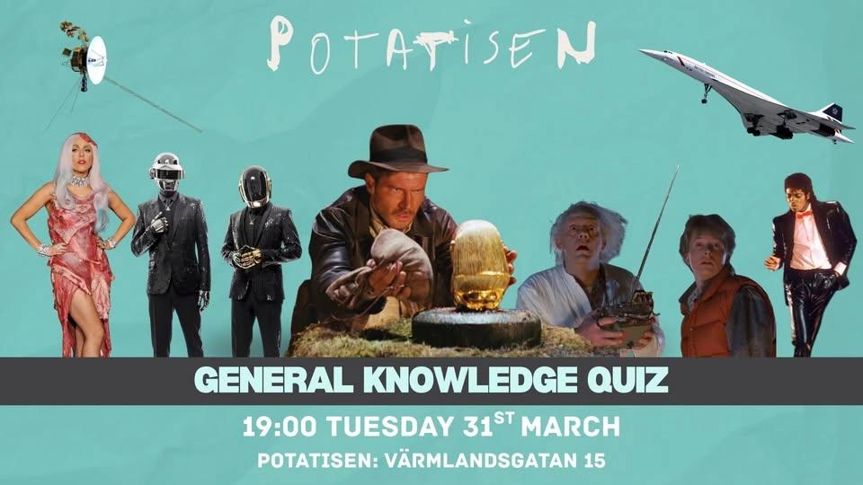 🎶 Tuesday 31st March- General knowledge quiz & karaoke! 🎤🍹