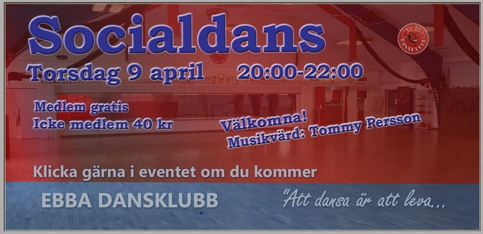 Socialdans på EBBA - 9 april