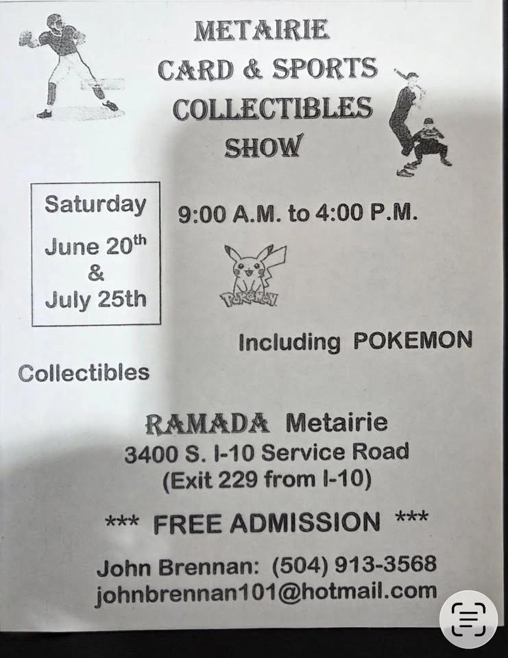 Metairie Card and Sports Collectibles Show Includes TCG