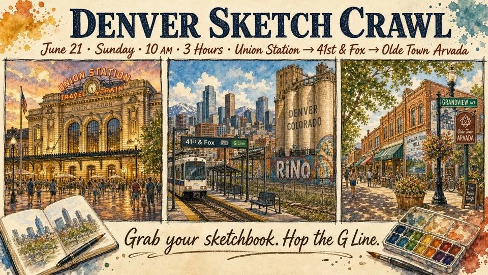 Denver Sketch Crawl (via Train)