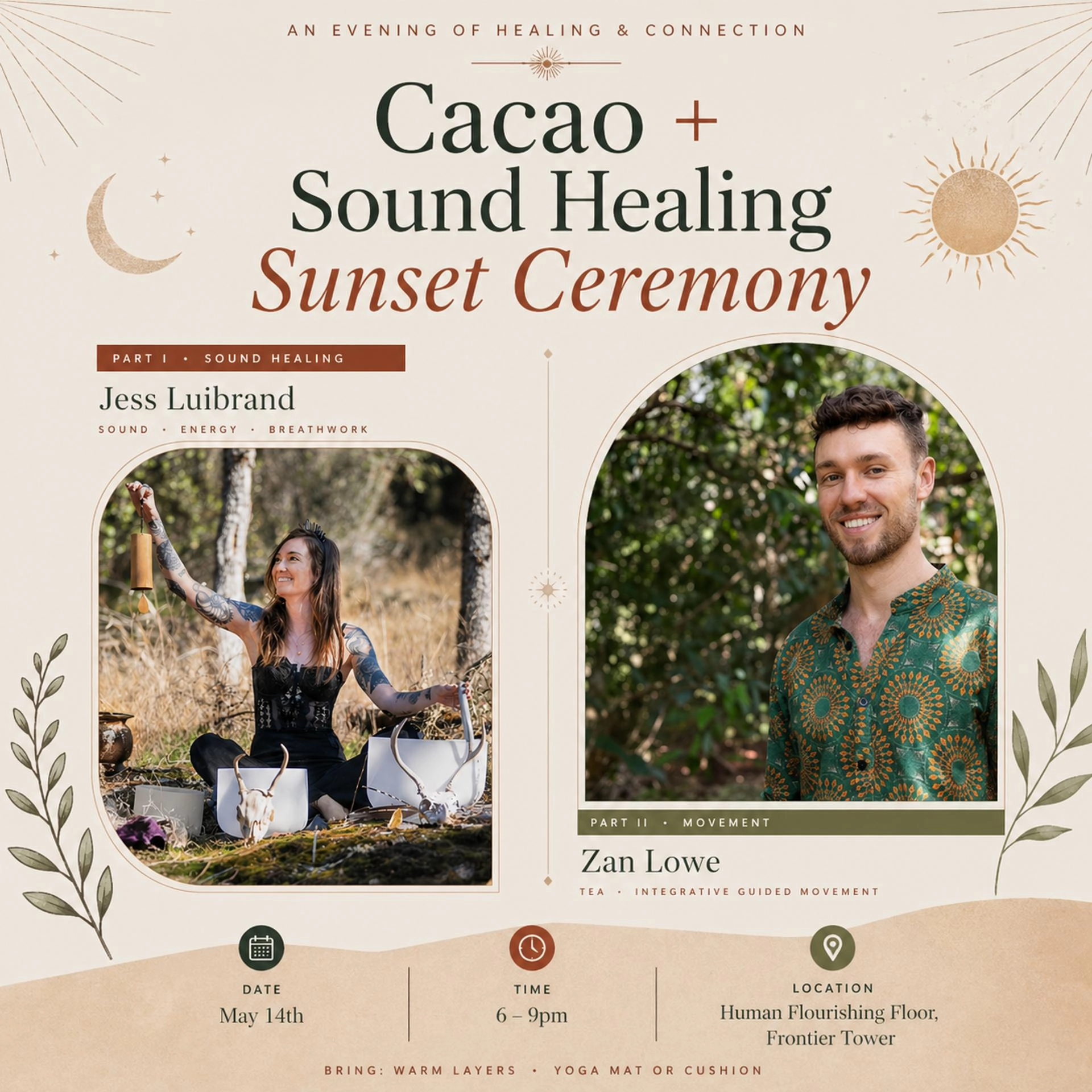 Sound Healing and Cacao Sunset Ceremony, Human+Tech Week