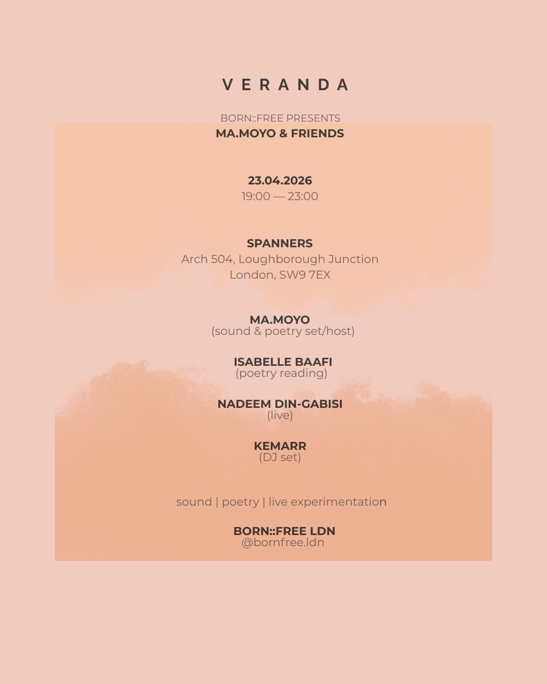 BORN:FREE presents Veranda