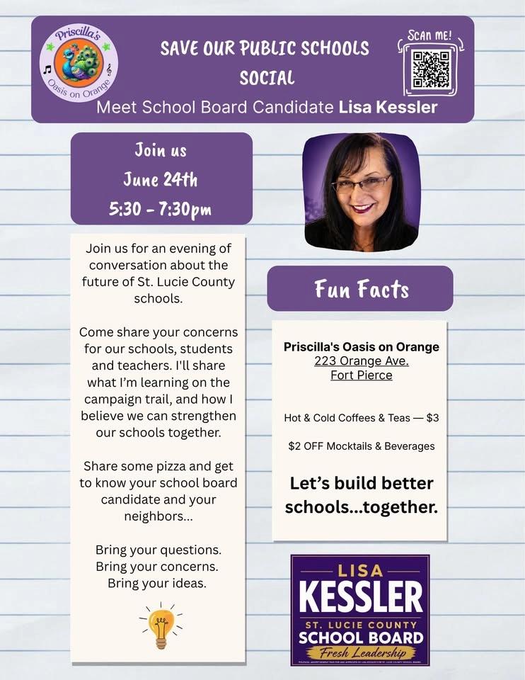 SAVE OUR SCHOOLS Social - Public Schools Discussion & Meet N Greet w/ Board Candidate Lisa Kessler