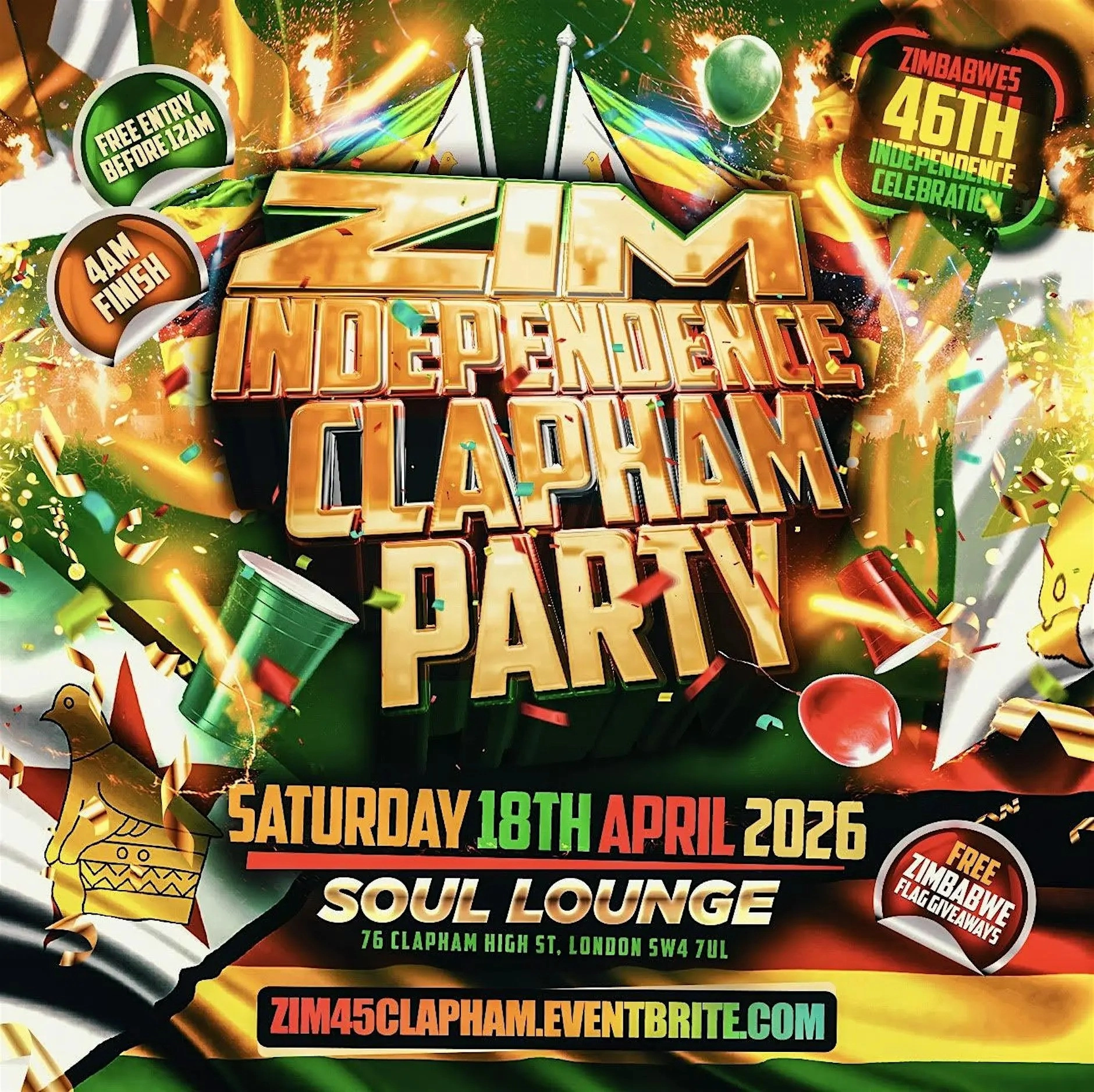 Zim Independence Clapham - Free Entry Before 12AM