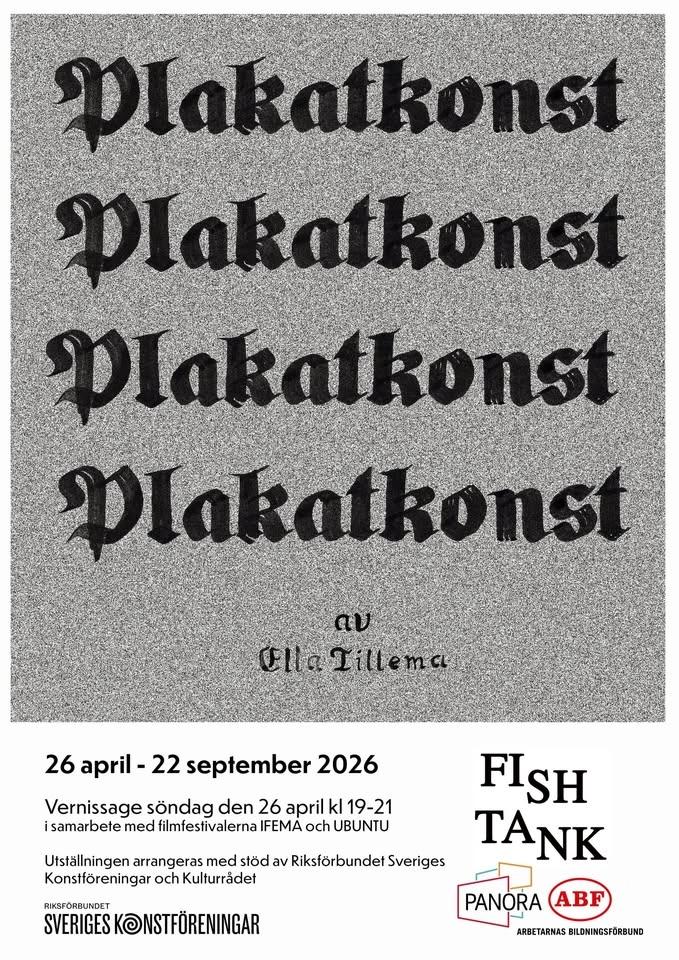 Vernissage för ELLA TILLEMAs utställning Plakatkonst, i samarbete med IFEMA & Ubuntu
