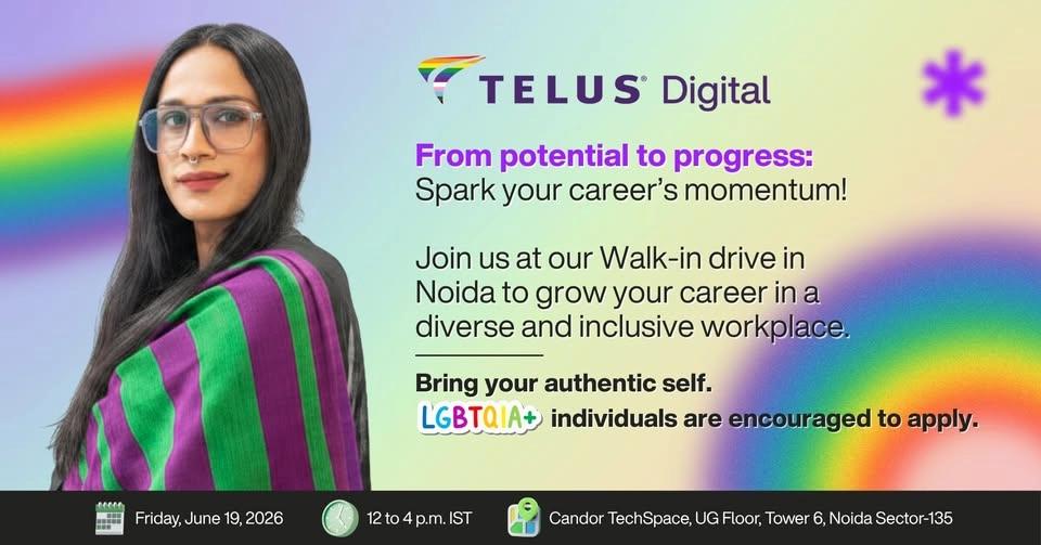 #TELUSIndiaHiring: Walk in and shape your future career in Noida on June 19