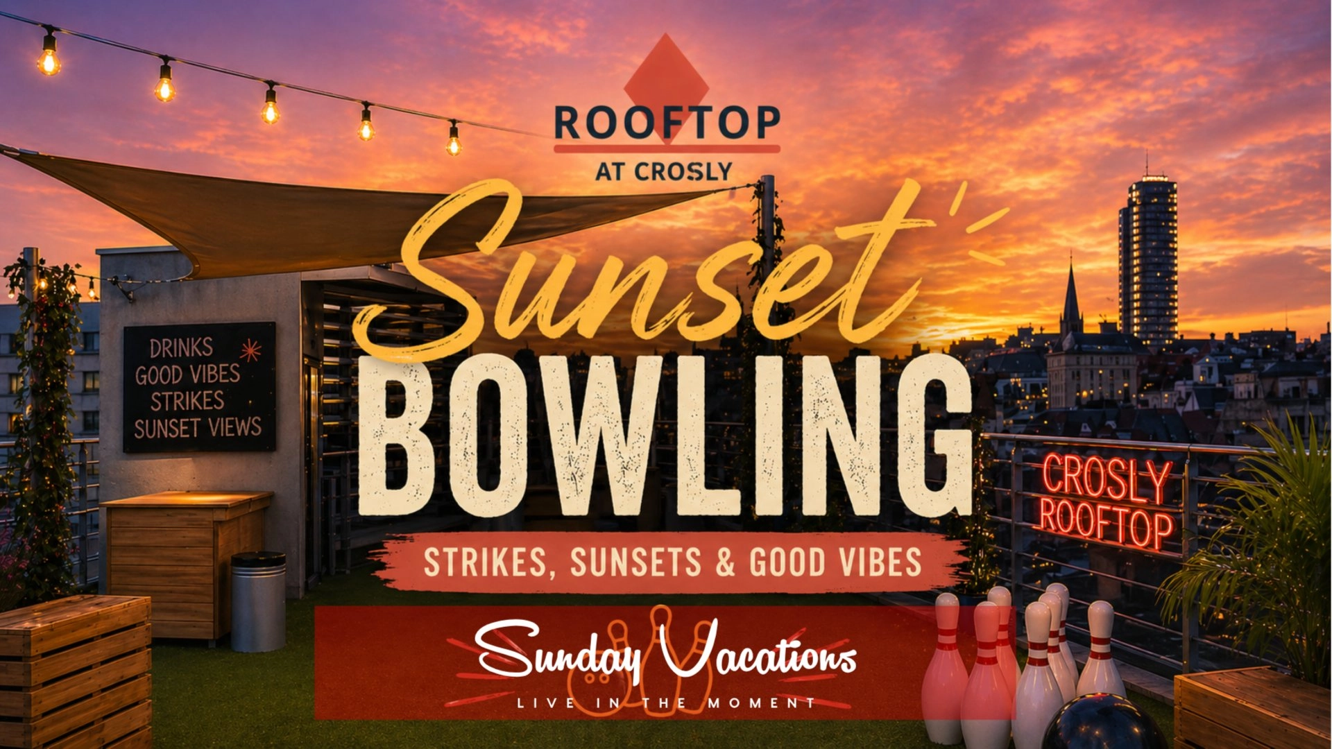 Rooftop Sunset Bowling and Social at Sablon