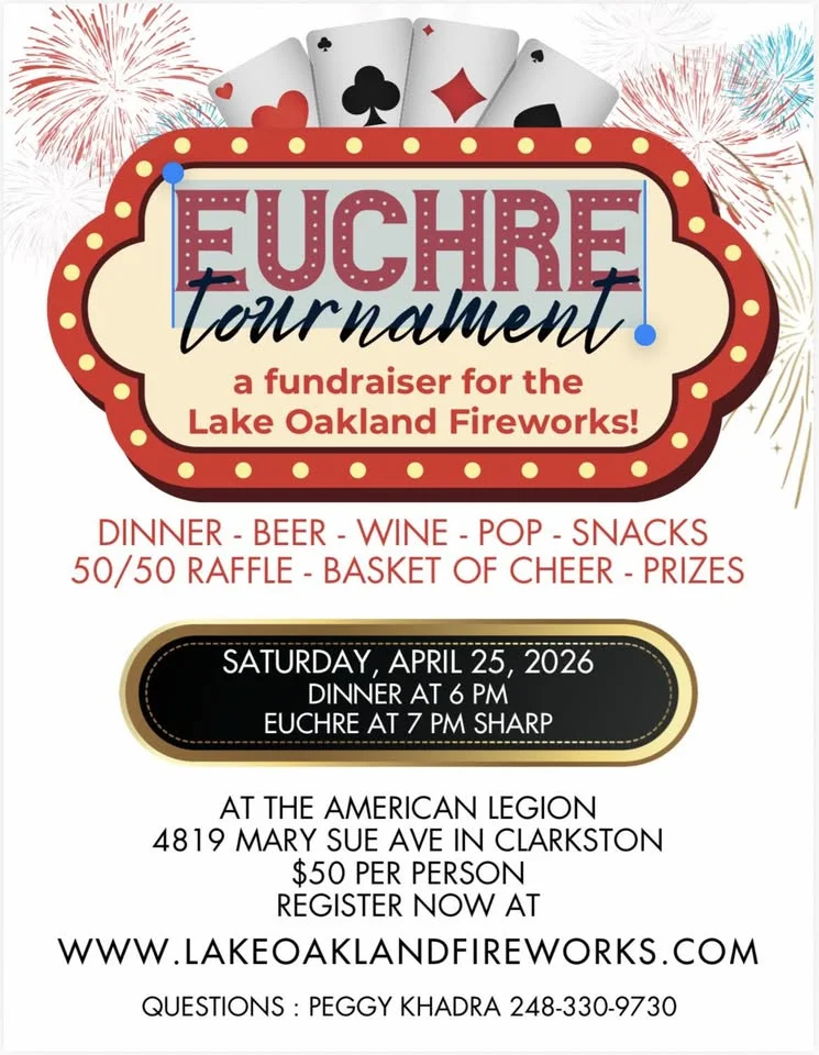 Lake Oakland Fireworks Euchre fundraiser