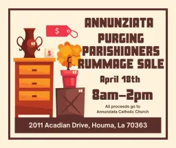 Annunziata Purging Parishioners Rummage Sale