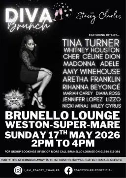 DIVA Brunch with Stacey Charles at Brunello Lounge (Weston-super-Mare) - Sunday 17th May 2pm