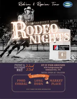 Cheatham County Rodeo - Presented by the Cheatham Chamber, Sponsored by Legends Bank