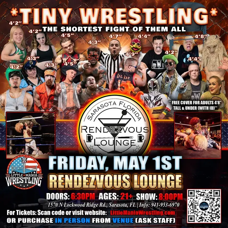 Sarasota, FL - Mini Wrestling All * Stars @ Rendezvous Lounge