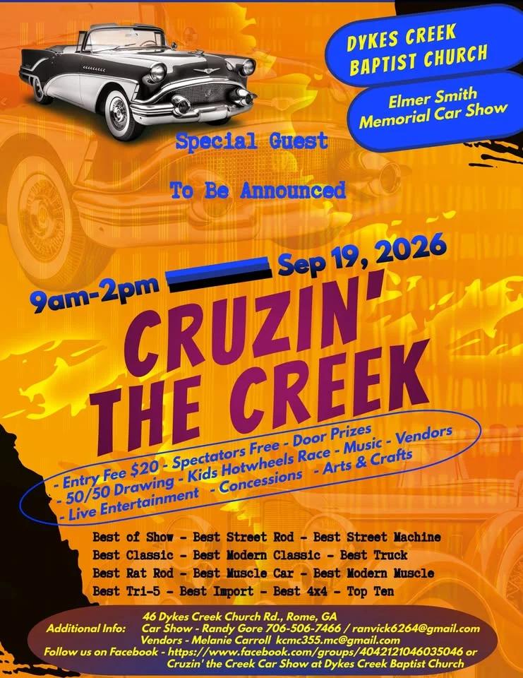 Cruzin' the Creek @ Dykes Creek Baptist Church