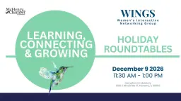 WINGS Luncheon: Holiday Roundtables - Learning, Connecting & Growing