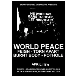 World Peace (US) / Feign / Torn Apart / Burnt Body / Pothole @ Billy Bootleggers