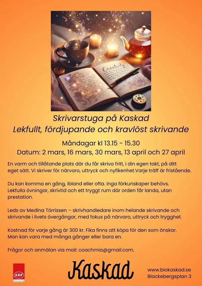 Kurs i Inspirerande helande skrivande med Medina Törrissen