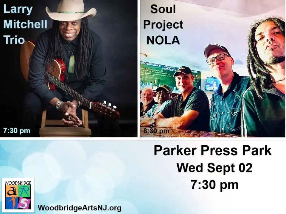 Larry Mitchell Trio & Soul Project NOLA co-bill in Parker Press Park