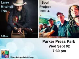 Larry Mitchell Trio & Soul Project NOLA co-bill in Parker Press Park
