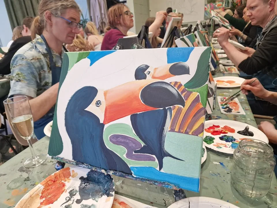 SIP AND CREATE: TROPICAL TOUCAN PAINTING EVENT