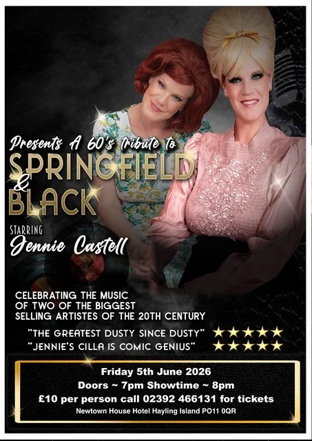 A 60's Tribute to DUSTY SPRINGFIELD & CILLA BLACK - FRI 5th June 2026 - 7pm