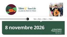 15 km Sun Life au pied du Mont Saint-Hilaire 2026