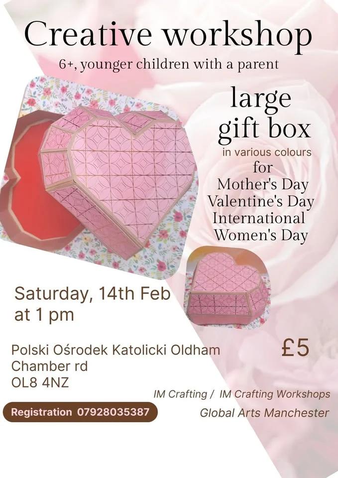 Heart shaped large gift box making workshop