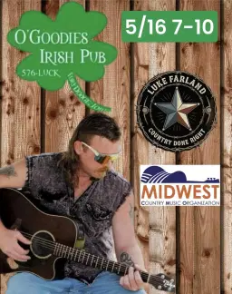 Come have a Patio Party with Luke Farland Music at O'Goodies Fort Dodge, IA.