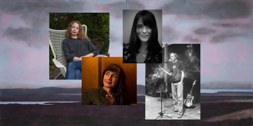 POESIAFTON i Martin Ålunds utställning "Efterbild". C Diesen, J Ellerström, A Gerner, S Gordan.
