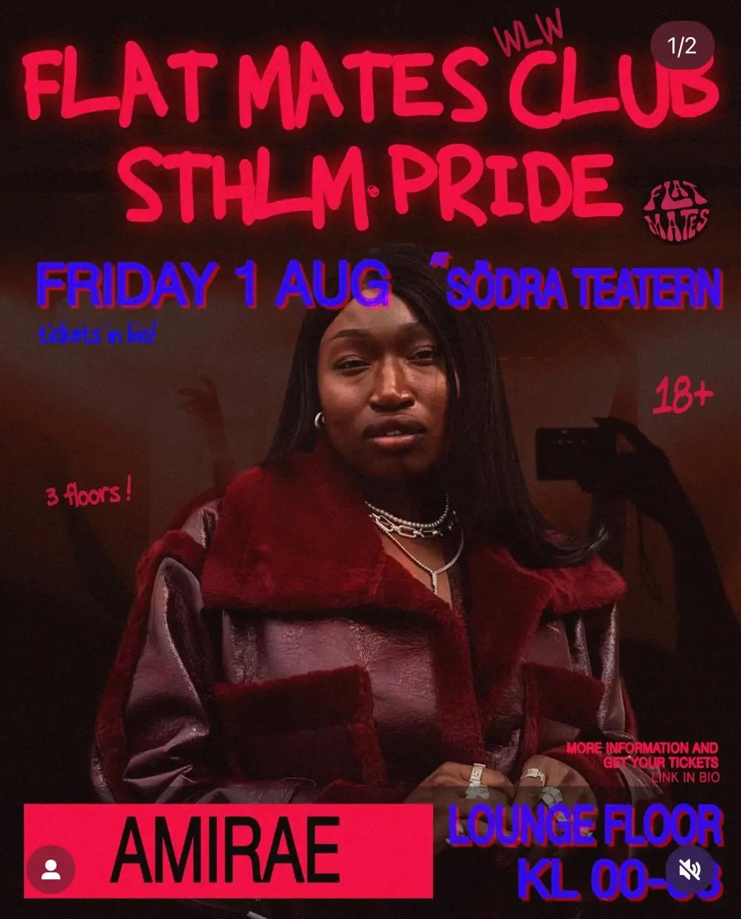 đ Flat Mates Club: STHLM Pride Party w/ AMIRAE đ¶
