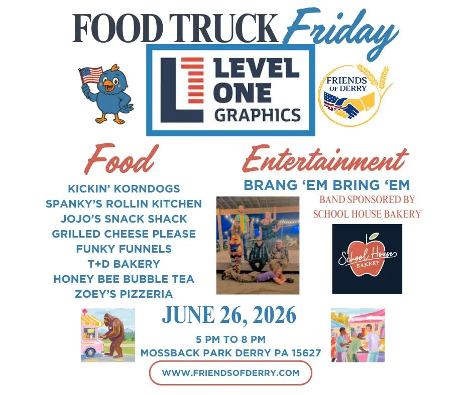 Food Truck Friday June 26 Sponsored by Level One Graphics - Brang 'em Bring 'em