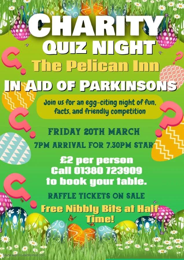Charity Quiz & Raffle in aid of Parkinsons UK