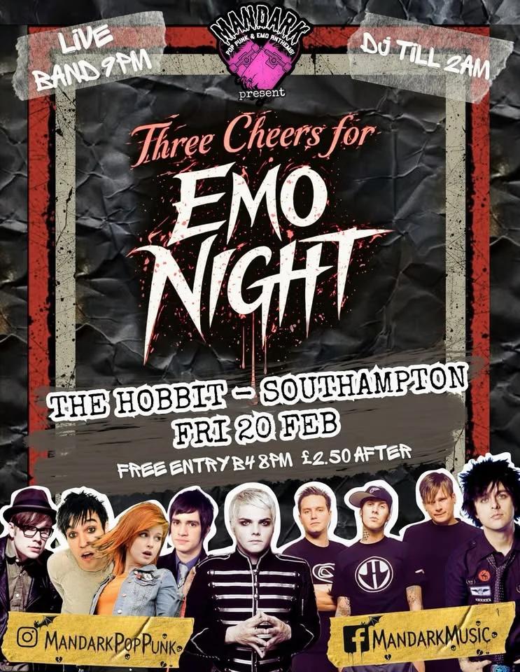 Three Cheers for Emo Night LIVE! @ The Hobbit Southampton