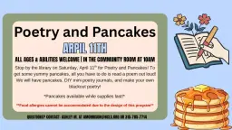 All Ages & Abilities Poetry and Pancakes