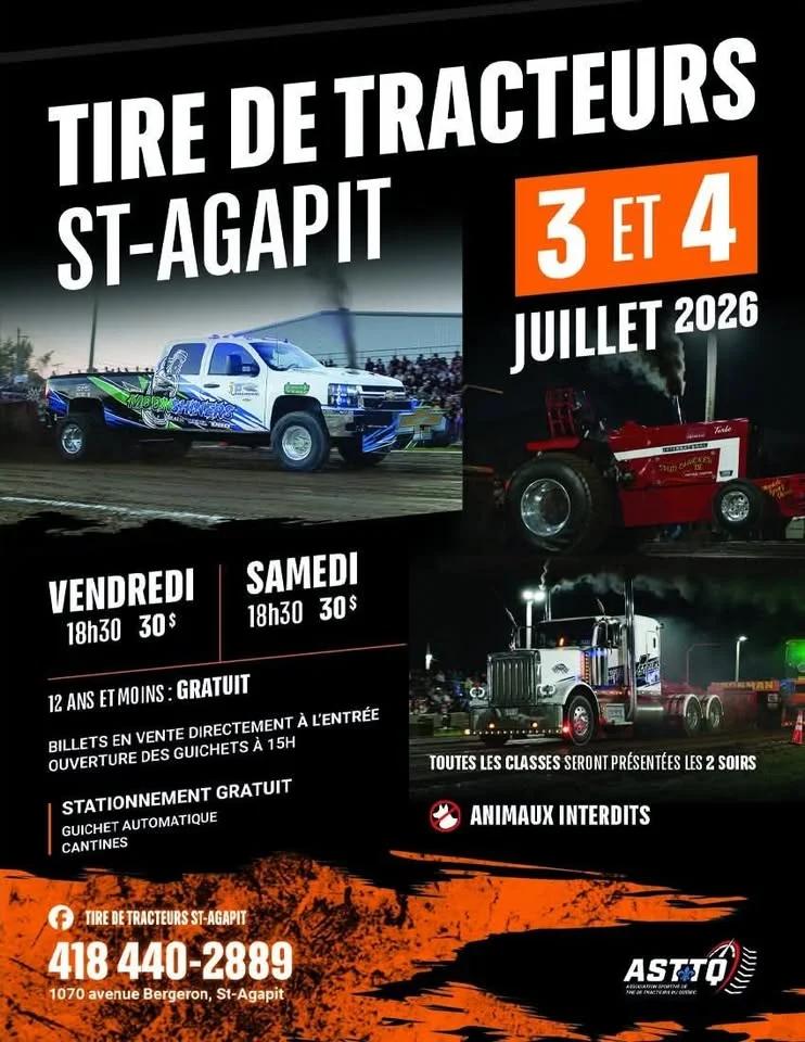 TIRE DE TRACTEURS ST-AGAPIT 2026