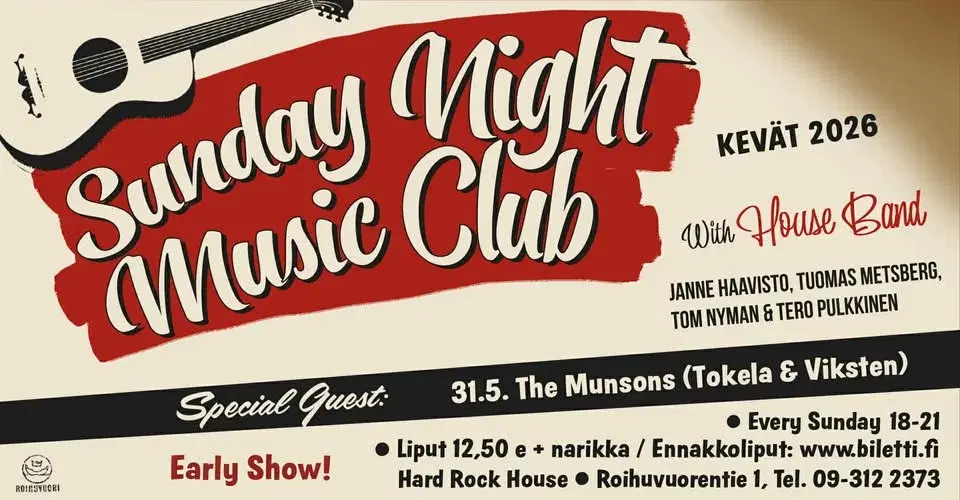 Sunnuntaiklubin vieraana The Munsons (Tokela & Viksten)