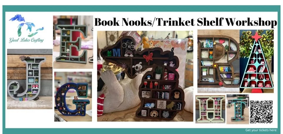 Midland Book Nooks /Trinket Shelf workshop @ Uplift Creative Center