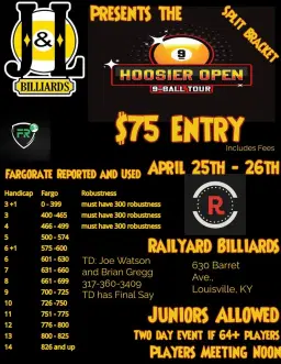 Hoosier Open 9-Ball Tour Season 10 Stop 7