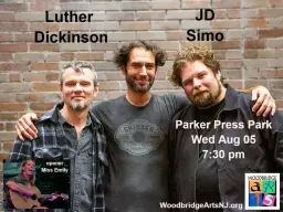 Luther Dickinson & JD Simo w/opener Miss Emily in Parker Press Park