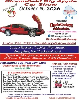 18th Annual Bloomfield Big Apple Car Show